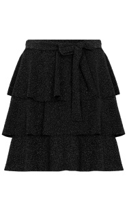 Jurkjes Lurex Ruffle Rok Elena Zwart