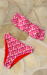 Jurkjes Print Strapless Bikini Top Mabel Pink