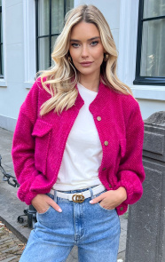 Jurkjes Luxury Bomber Jacket Isadora Fuchsia