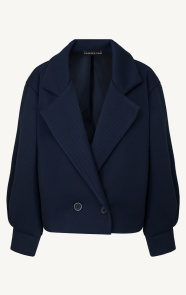 Jurkjes Cropped Pofmouw Coat Devia Dark Blue