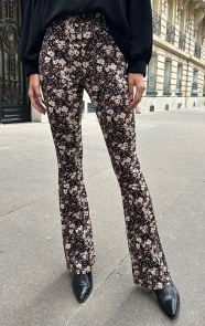 Jurkjes Janine Flared Broek Floralprint Bruin