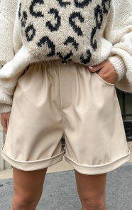 Jurkjes Leren Short Amelia Beige