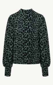 Jurkjes Blouse Long Sleeve Lilly Leopard Army