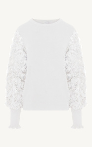 Jurkjes Flower Sleeve Sweater Isabo Ecru