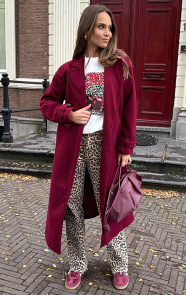 Jurkjes Long Coat Leona Burgundy