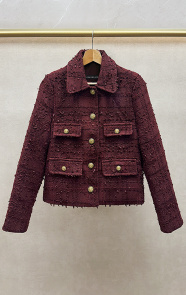 Jurkjes Tweed Coat Cassie Bordeaux