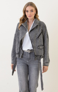 Jurkjes Denim Jacket Met Strap Pleun Grijs