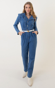 Jurkjes Denim Jumpsuit Met Schouderdetail Rowan