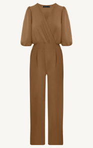 Jurkjes Dubai Jumpsuit V-Hals Elsa Latte