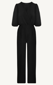 Jurkjes Dubai Jumpsuit V-Hals Elsa Zwart