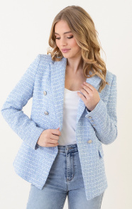 Jurkjes Elegant Boucle Blazer Taylor Light Blue