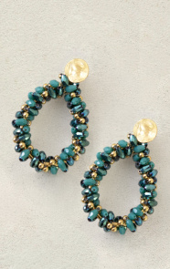 Jurkjes Luxury Beads Oorbellen Yara Goud Emerald Mint