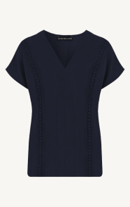 Jurkjes Detailed V-Hals Top Rosie Navy