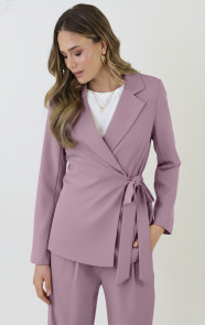Jurkjes Getailleerde Blazer Met Strik Mauve