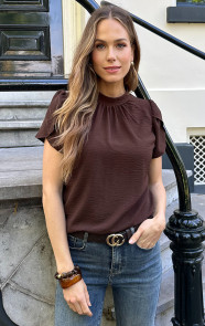 Jurkjes Col Neck Top Choco