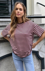 Jurkjes Striped T-Shirt Cotton Choco Roze