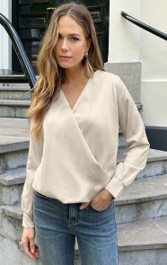 Jurkjes Limited Satijnen Blouse Lize Beige