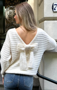 Jurkjes Limited Sweater Back Bow Beige