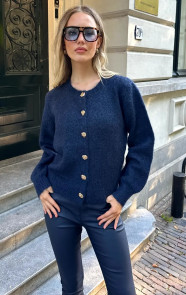 Jurkjes Soft Knitted Button Cardigan Navy