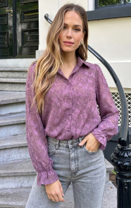 Jurkjes Floral Mesh Blouse Mauve