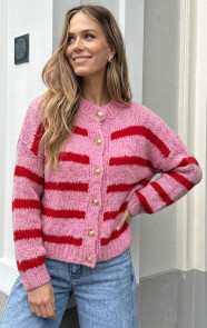 Jurkjes Gestreept Vest Met Knopen Roze
