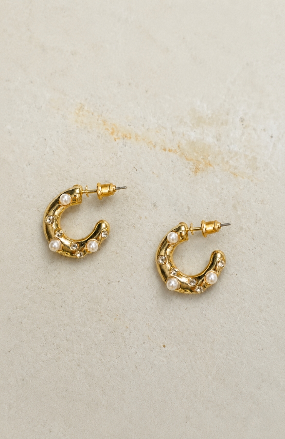 Jurkjes Pearl Spark Earrings Gold