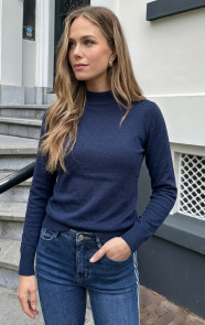 Jurkjes Knitted High Neck Top Navy