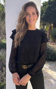 Jurkjes Premium Ruffle Blouse Zwart