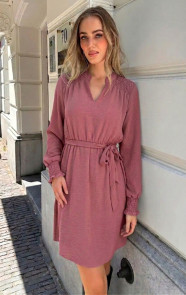 Jurkjes Smocked Shoulder Dress Dust Pink
