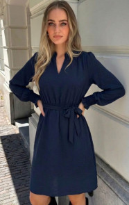 Jurkjes Smocked Shoulder Dress Navy