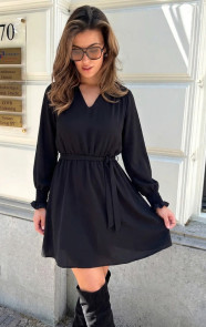 Jurkjes Smocked Shoulder Dress Zwart