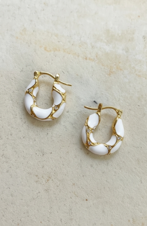 Jurkjes Marble Earrings white Gold