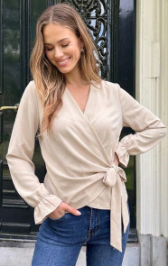 Jurkjes Overslag Blouse Beige