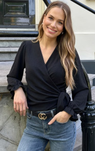 Jurkjes Overslag Blouse Zwart
