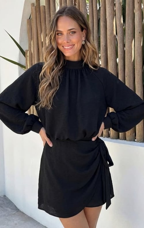 Jurkjes Halter Wrap Playsuit Zwart