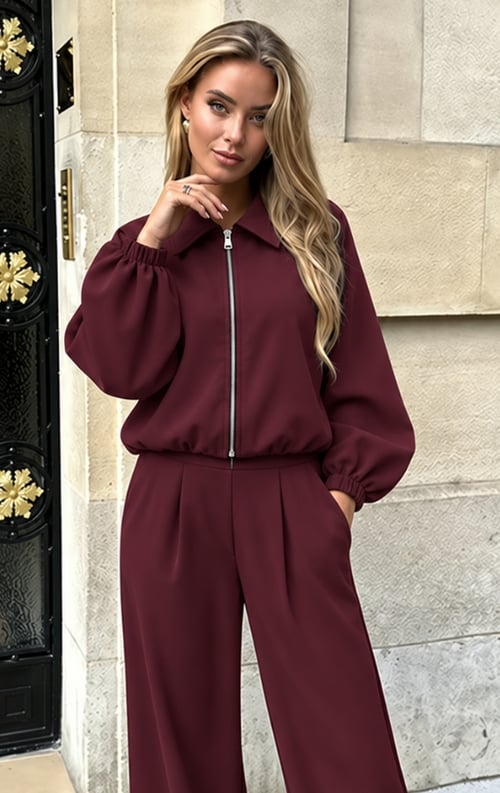 Jurkjes Zip Jacket Burgundy